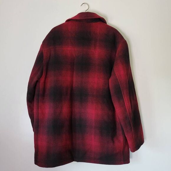 Lauren Ralph Lauren Red Black Plaid Wool Coat Quilted Lined Classic Overcoat - Picture 3 of 9